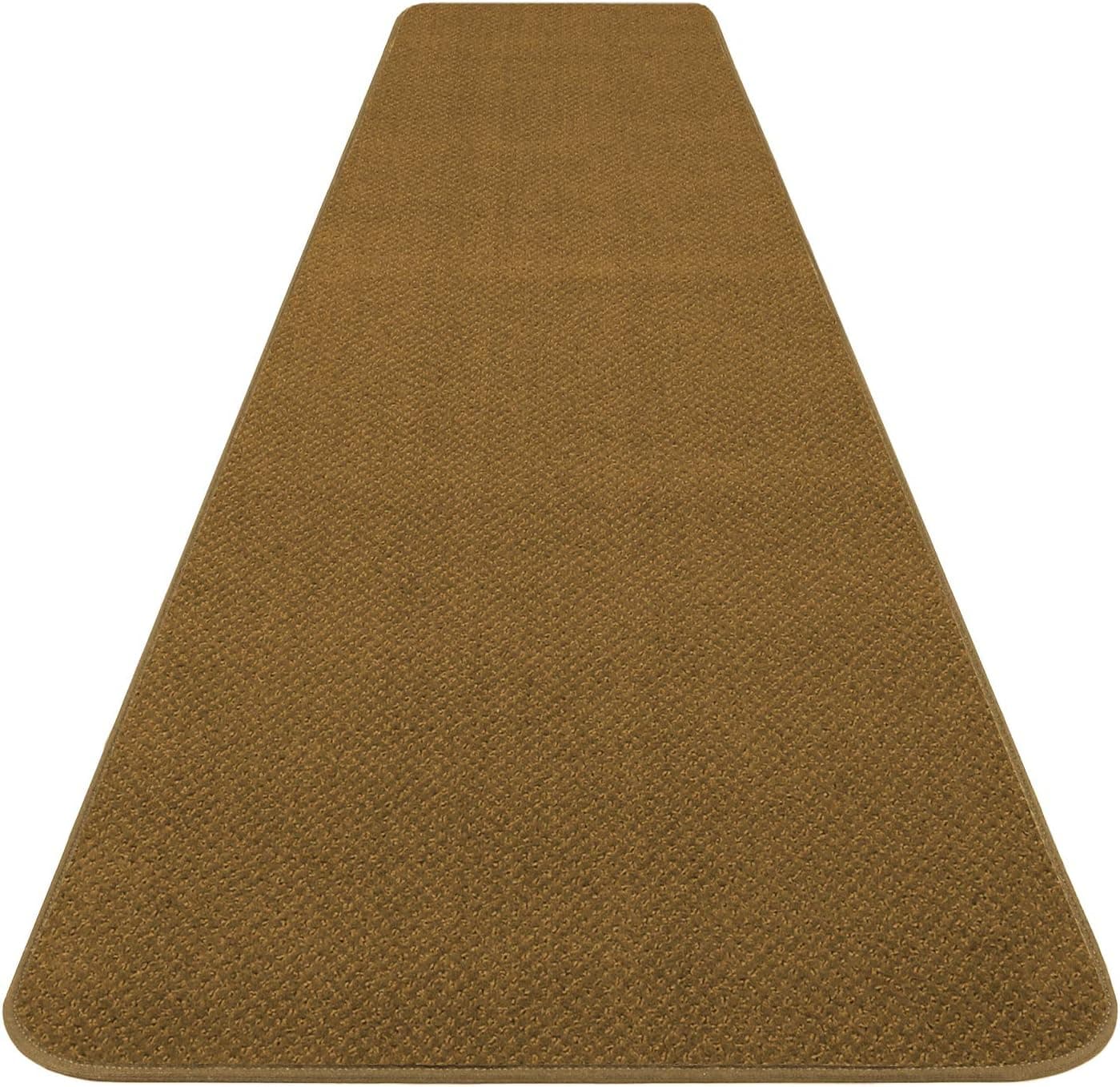 House, Home and More Skid-Resistant Carpet Runner - Bronze Gold - 18 Feet X 27 Inches