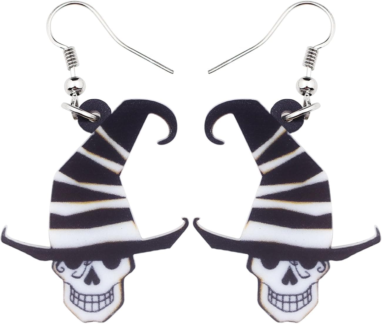 NEWEI Cute Halloween Sugar Skull Earrings Dangle Acrylic Skull Decor Gifts for Women Girls Festival Charms