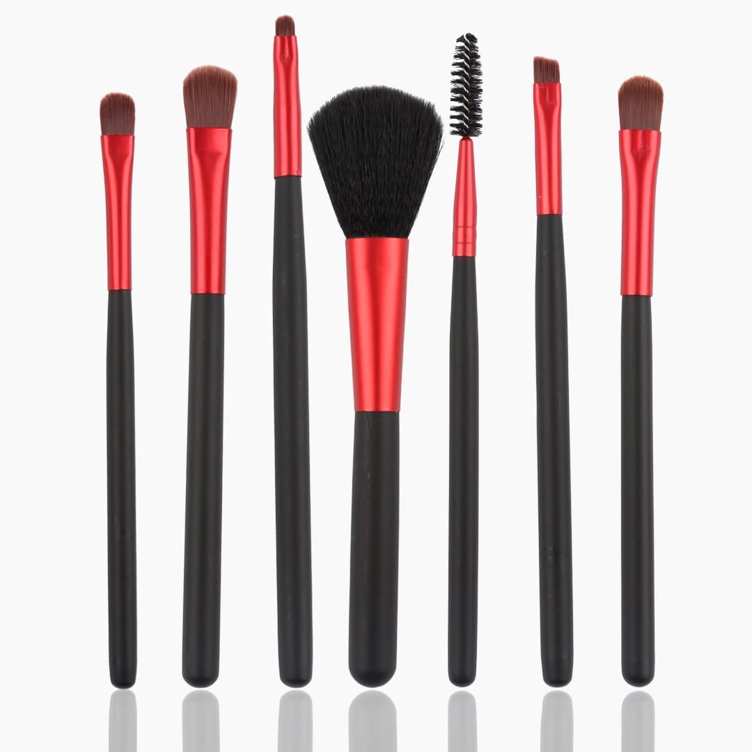 Diolee Exclusive Makeup Brush Set - 7 PIECE Premium Makeup Brush Kit Handle Synthetic Kabuki Foundation Cosmetic Brushes With Free Luxury Bag (Black)