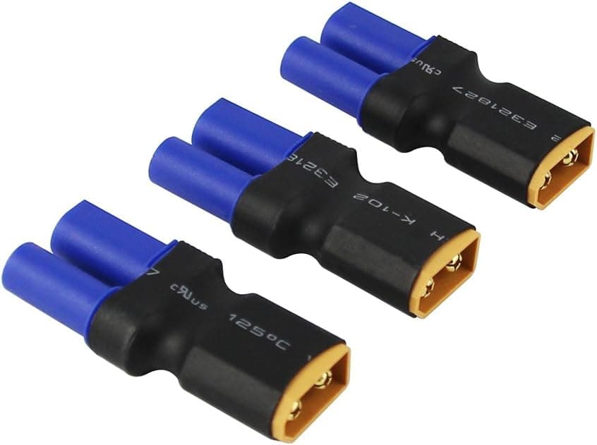 OliYin 3pcs Male XT60 to Female EC5 Losi Connector Adapter for RC LiPo(pack of 3)