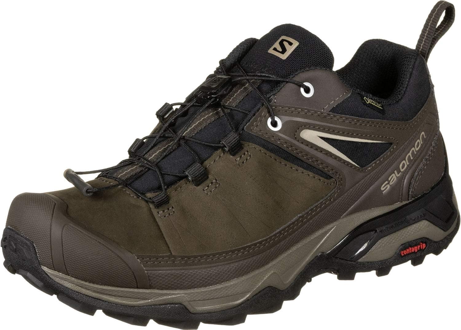 Salomon Men's X Ultra 3 LTR GTX Hiking Shoes, Delicioso/Bungee Cord/Vintage Kaki, 12