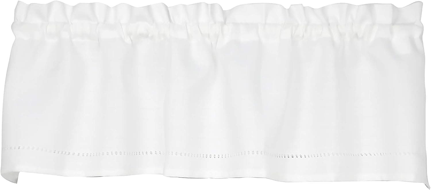 Curtain Chic Moments 58 Inches Wide x 14 Inches Long Polyester Clean & Simple Valance Curtain, White