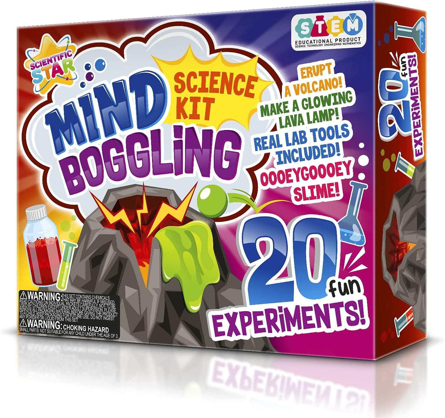 Science Set for Kids - 20 Science Experiments. Erupt a Volcano, Make Lava Lamp and More. Ages 4-8
