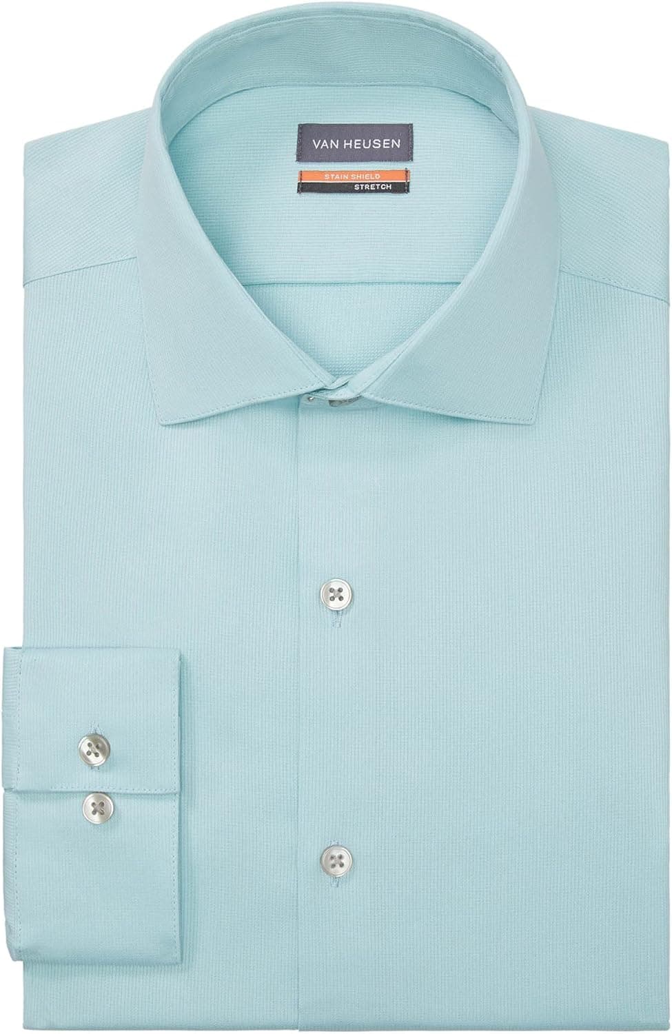 Van Heusen Men's Dress Shirt Slim Fit Stain Shield Stretch