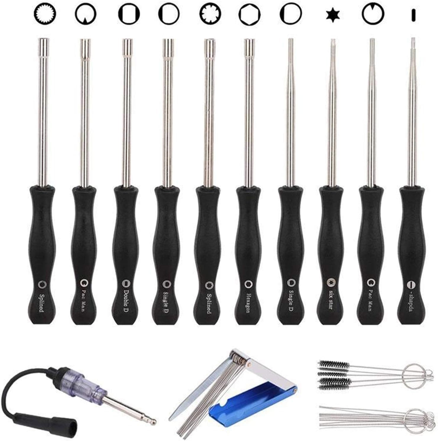 Gecheer 10Pcs Carburetor Adjustment Tool Kit, Carb Adjustment Screwdriver Tool with Carburetor Cleaning Brush, Ignition Spark Tester