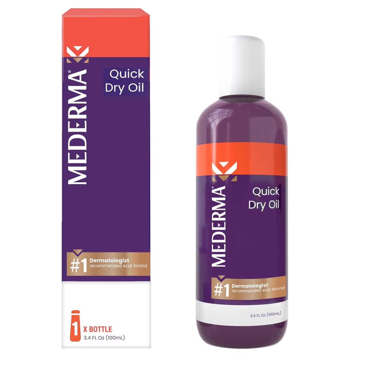 Mederma Quick Dry Oil - For Scars, Stretch Marks, Uneven Skin Tone and Dry Skin - Fragrance andParaben-Free - 3.4oz (100ml)