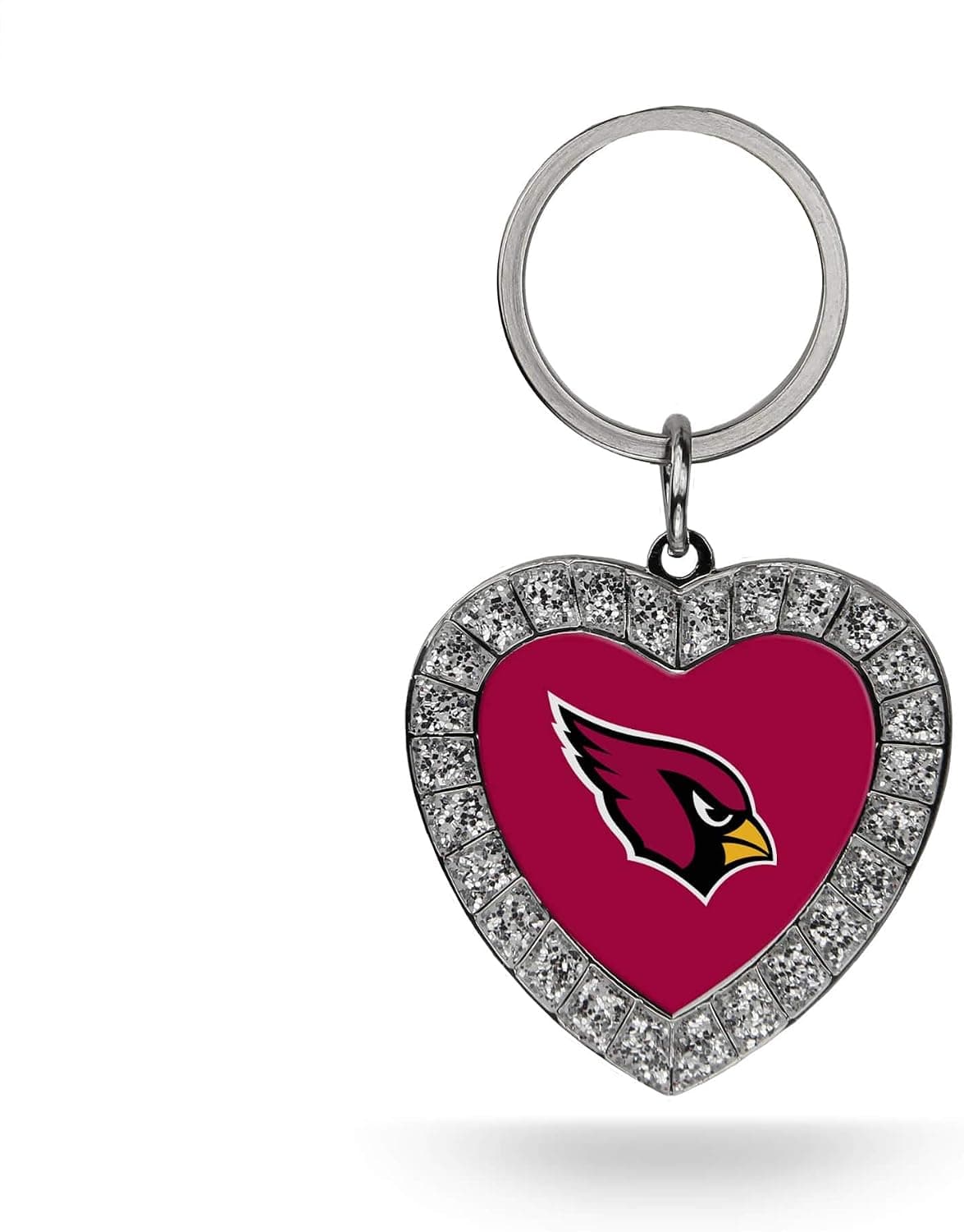 Rico Industries NFL unisex-adult Metal Rhinestone Heart Keychain