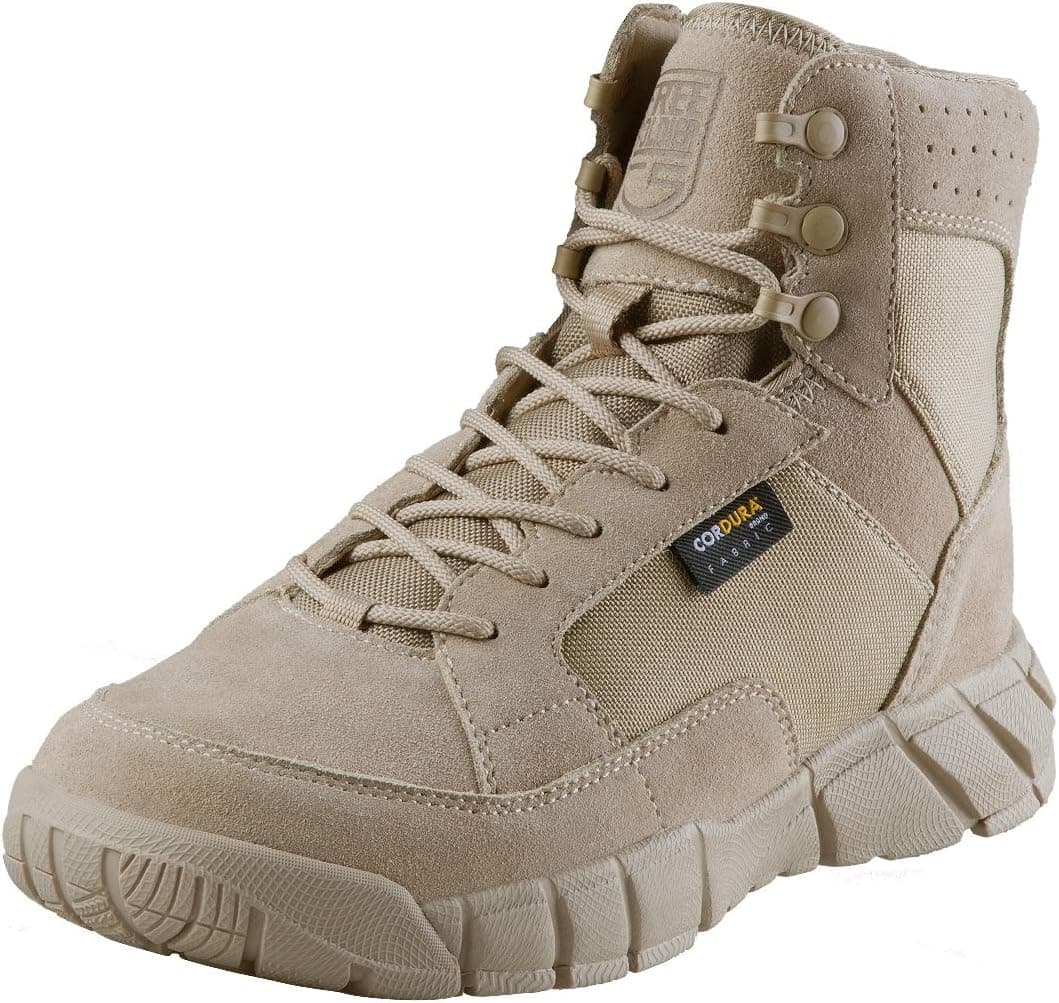 FREE SOLDIER Men's 6 inch Lightweight Boots Tactical Military Urban Desert Tan Boots for Hiking