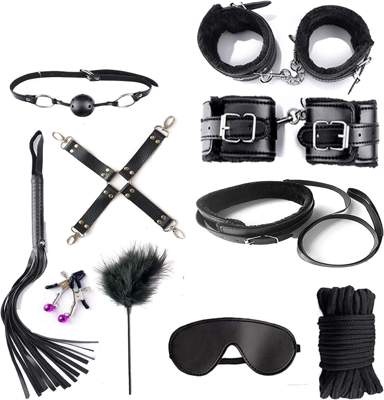 sywtck Handcuffs for Under Bed Restraint Kit Bondage Bondageromance Fetish Sex Play BDSM SM Restraining Straps Thigh Game Tie up Mattress Harness Things Blindfold Whips Toys Adults Women Men Couples