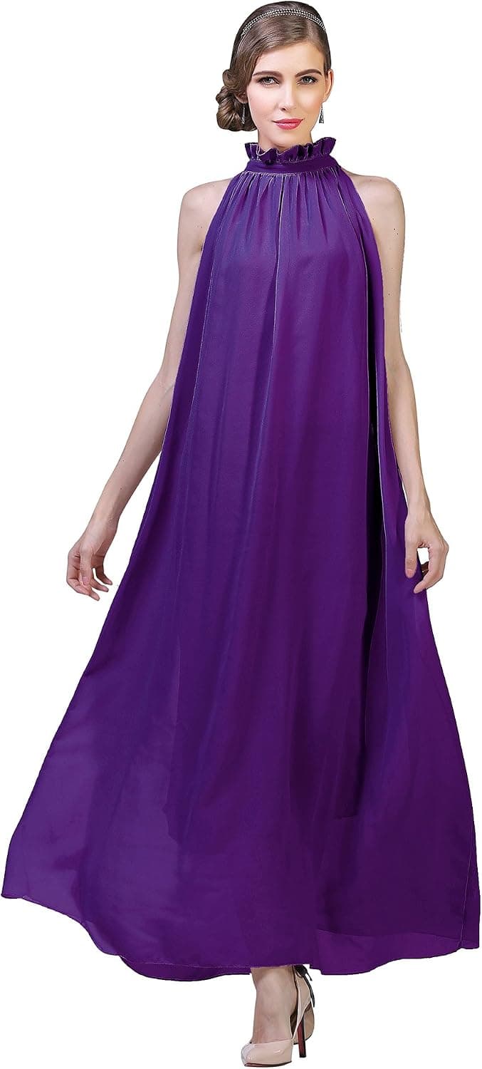 Yacun Women's Chiffon Bridesmaid Dress Long Party Evening Maxi Gown Dresses