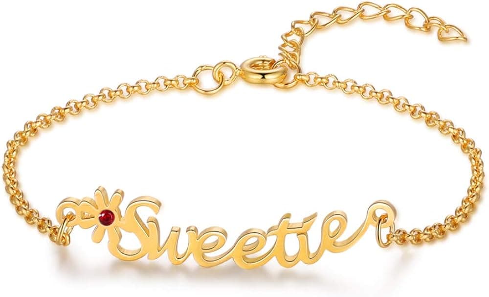 kaululu Personalized Name Anklet Custom Ankle Bracelet with Any Names for Women Girls Boys Mothers Day