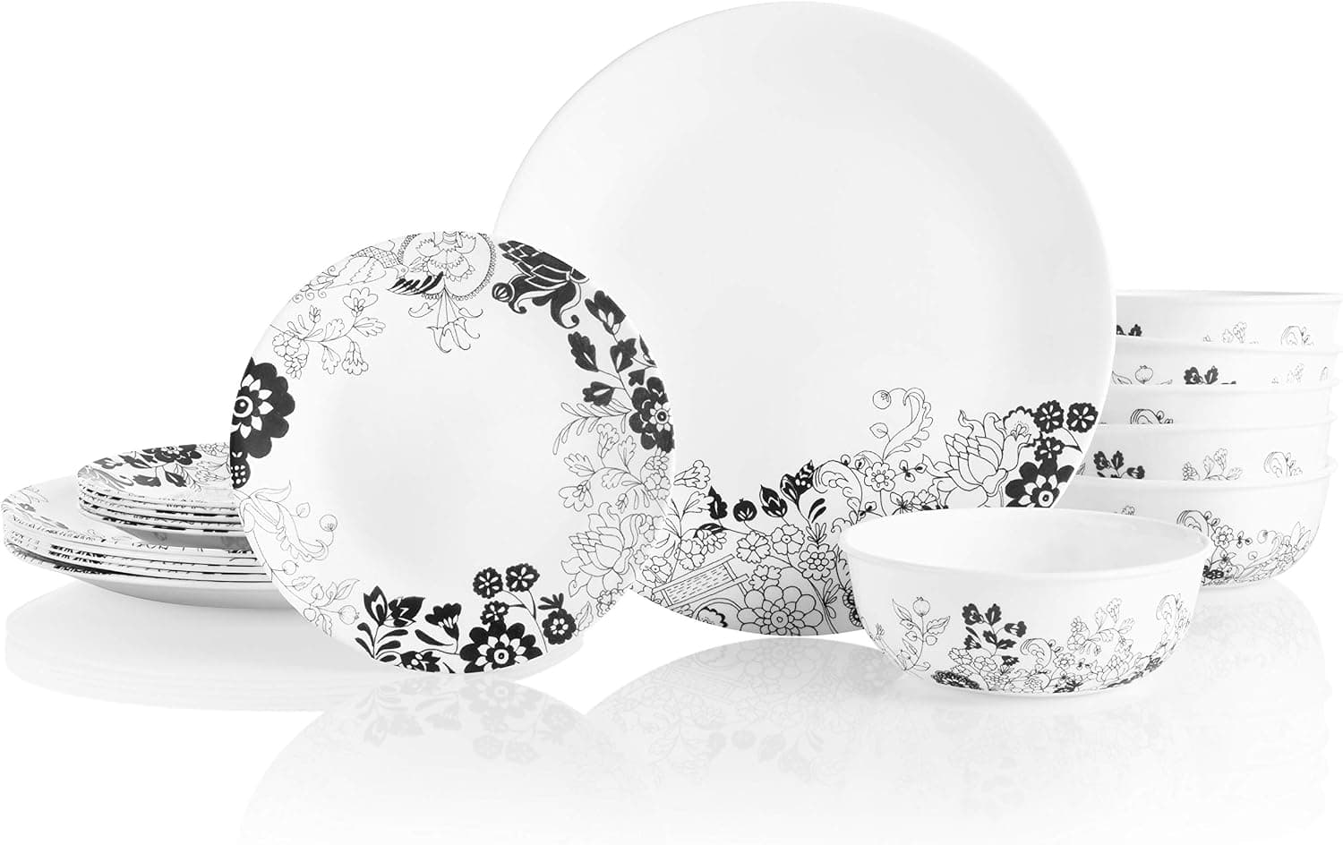 Corelle 18-Piece Service for 6, Chip Resistant Dinnerware Set, Uptown Garden