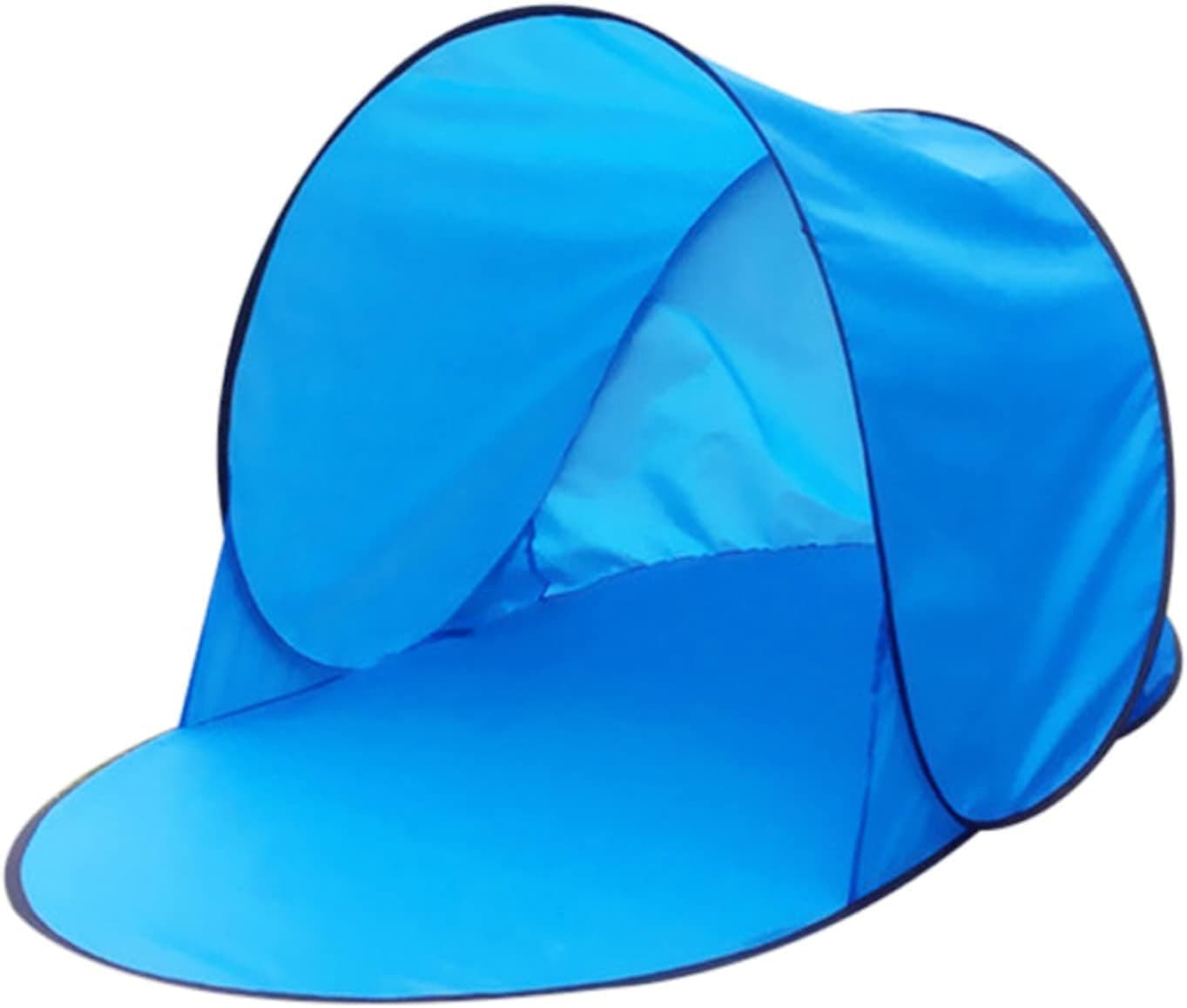 SIZHINAI Beach Tent Canopy, Beach Tent Sun Shelter with Storage Bag No Installation Lightweight Beach Sun Shade Canopy Cabana Beach Tents for Kids Baby Single Person (Blue)