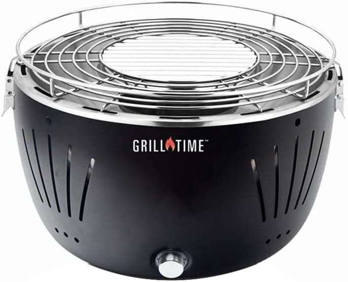 Grill Time Tailgater GT Portable Charcoal Grill Perfect for Camping Accessories, Tailgating, Outdoor Cooking, RV, Boats, Travel, Lightweight Compact Small BBQ Accessories (12.5 Inch, Gray)