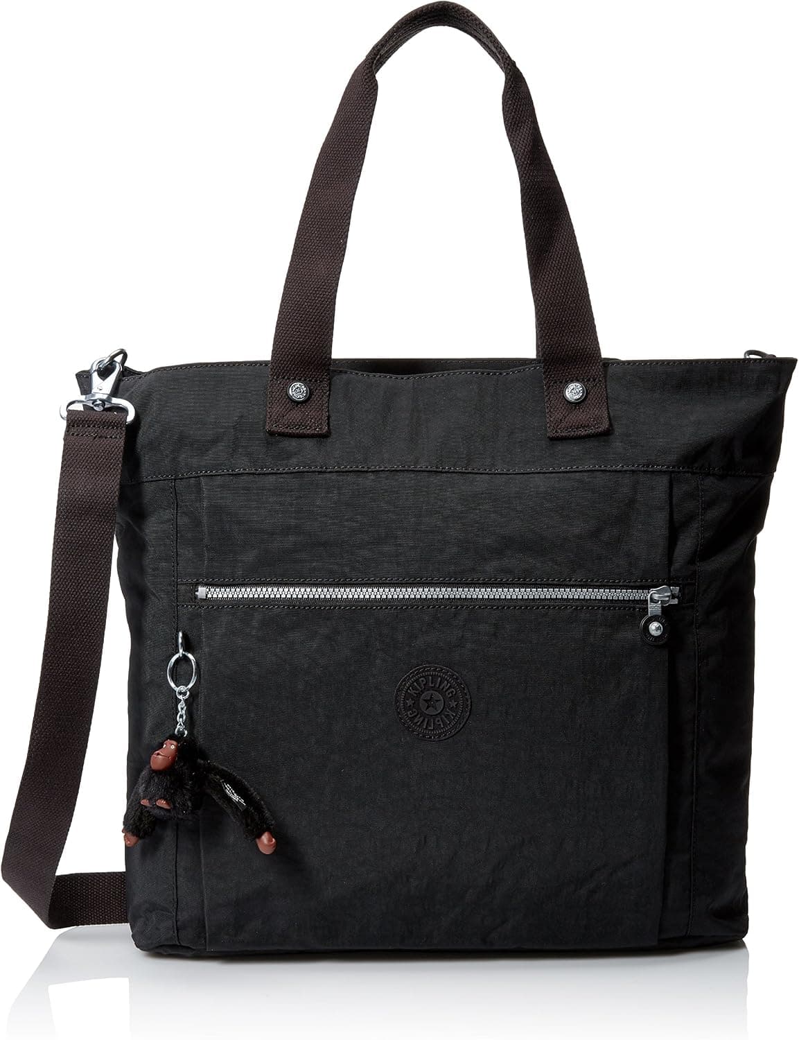 Kipling Lizzie Solid Travel Laptop Tote Shoulder Bag, Black