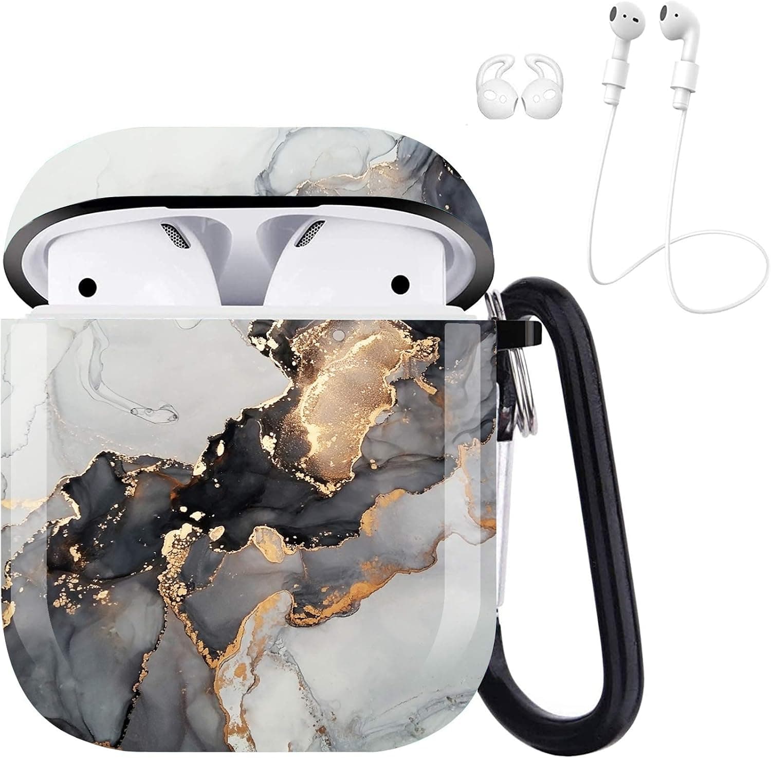 iCasso Compatible with Airpods Case, Shockproof Protective Soft Case Cover with Keychain