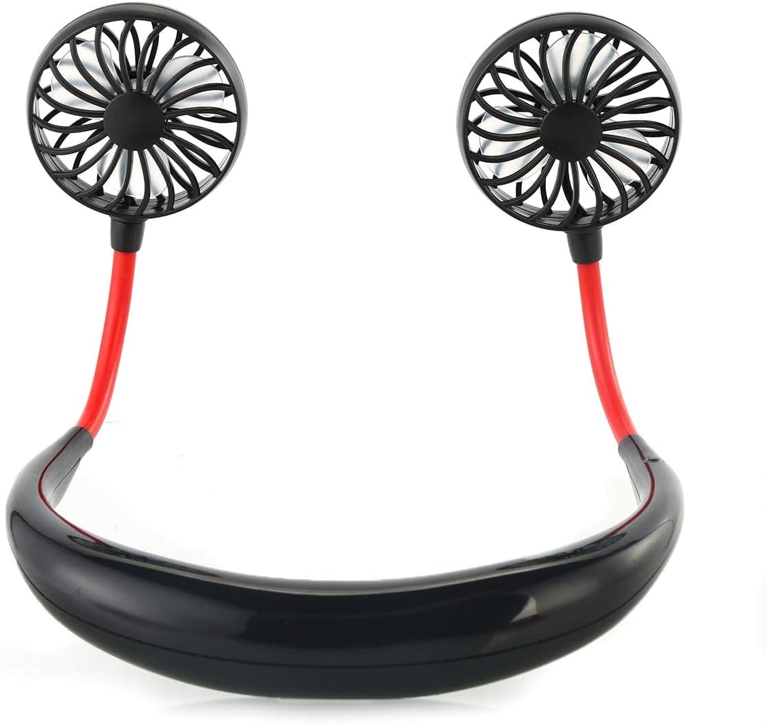 Hand Free Mini Fan, Portable Wearable USB Rechargeable Personal Neckband Fan, Cooler with 3 Speed,360 Degrees Free Rotation for Indoor Outdoor