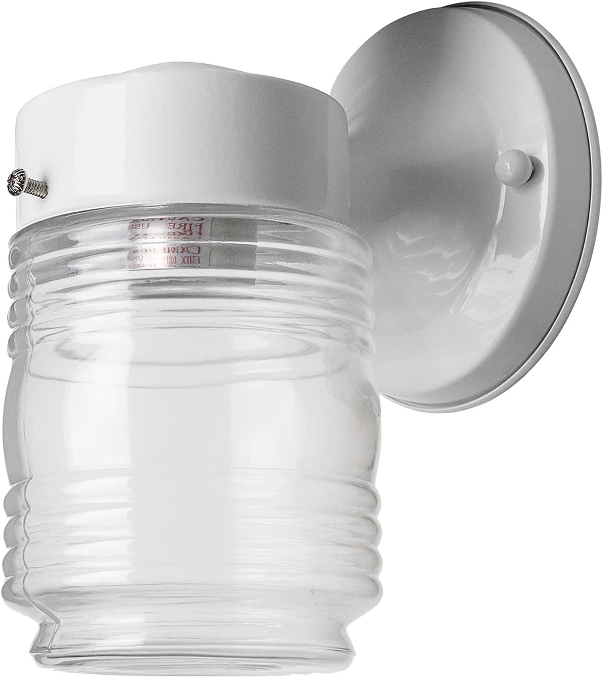 Sunlite 47050 Wall Mount Outdoor Jar Fixture, 60 Watts Max, Medium Base Socket (E26), 120 Volts, Outdoor, UL Listed, White, for Residential & Commercial Use