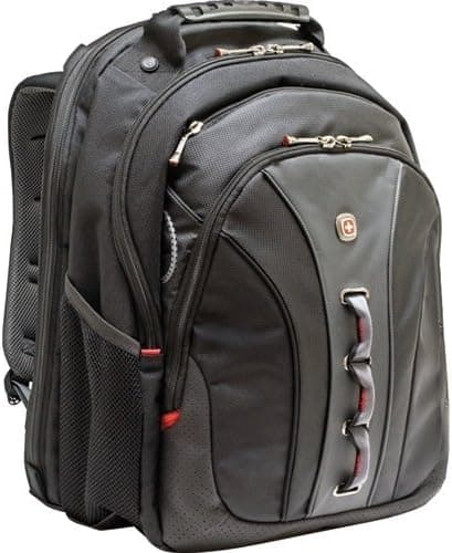 Swissgear Legacy Backpack. Fits Up To 15.6In Laptop, Black, Checkpoint Friendly . Polyester, Vinyl "Product Type: Accessories/Carrying Cases"