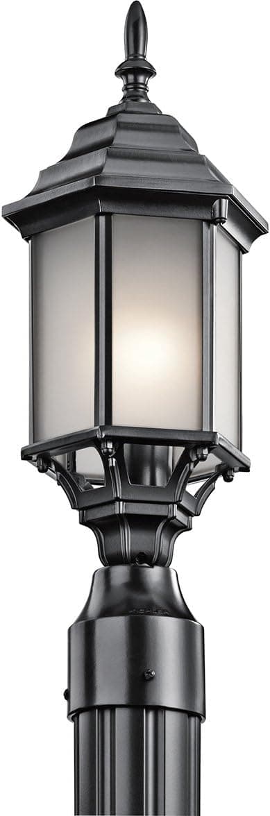 Kichler 49256BKS Chesapeake Outdoor Post, 1 Light Incandescent 100 Watts, Black