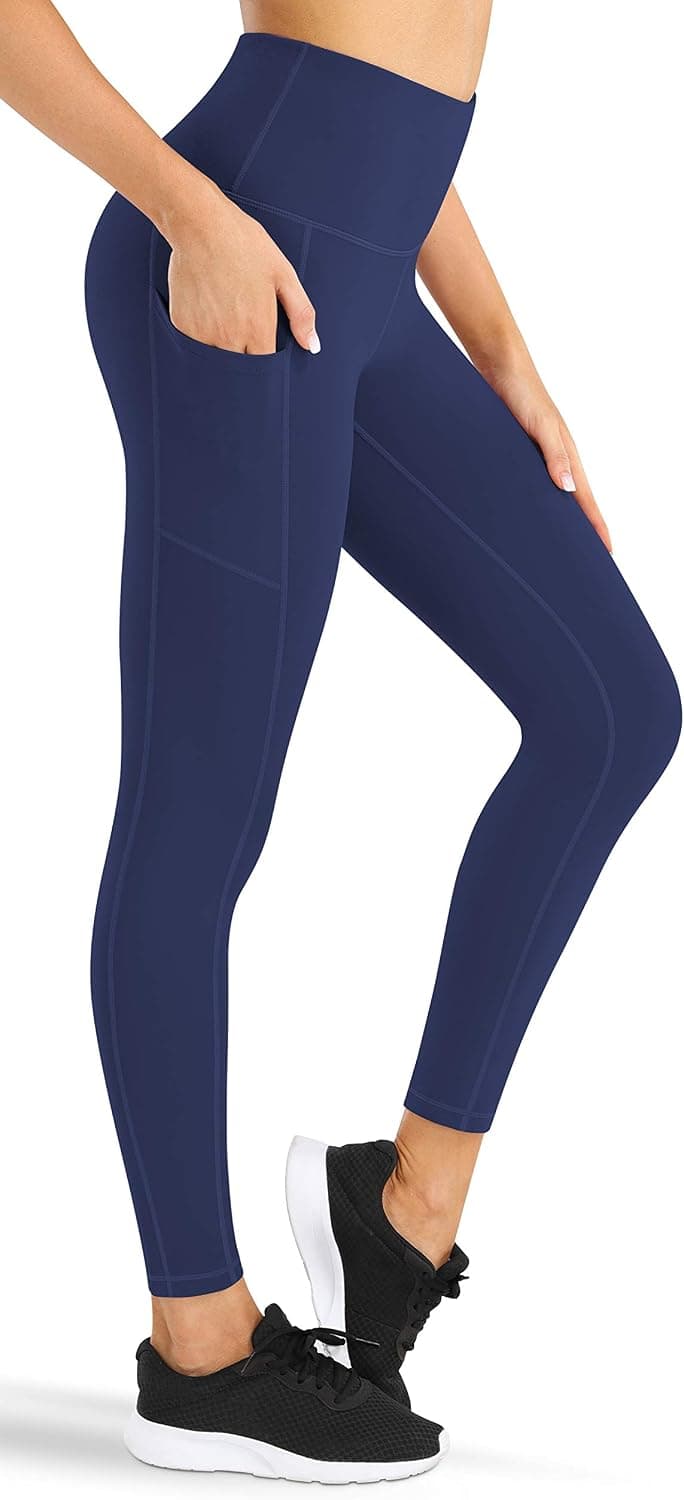 Fengbay High Waist Yoga Pants with Pockets, Capri Leggings for Women Tummy Control Running 4 Way Stretch Workout Leggings