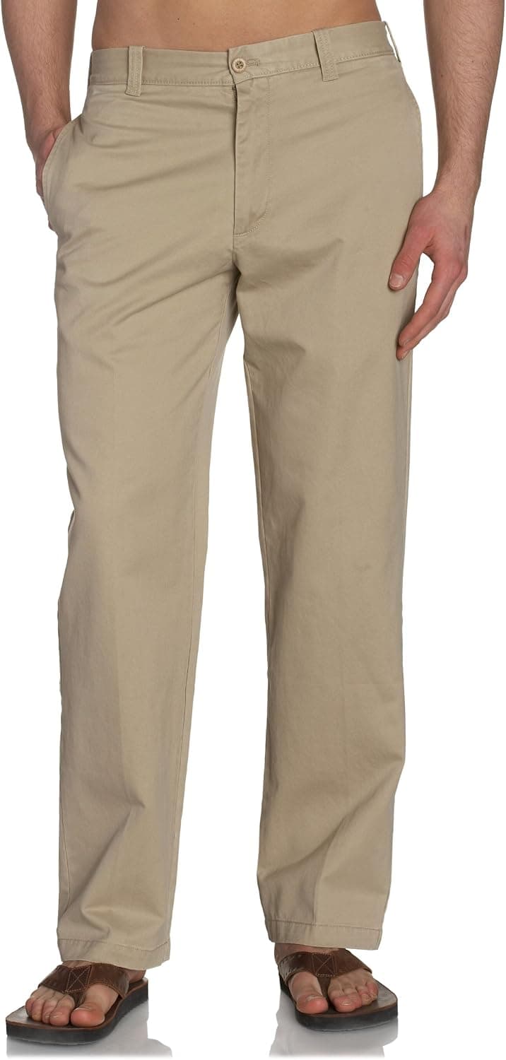IZOD Men's Saltwater Stretch Flat Front Straight Fit Chino (Discontinued By Manufacturer)
