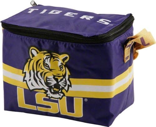 LSU Tigers Lunch Bag: 6 Pack Zipper Cooler