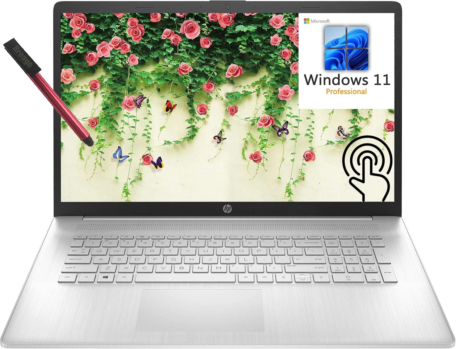 [Windows 11 Pro] HP 17 17.3" HD+ Touchscreen Business Laptop, Hexa-Core AMD Ryzen 5 5500U up to 4.0GHz (Beat i5-1135G7), 12GB DDR4 RAM, 500GB HDD, 802.11AC WiFi, Bluetooth 5.0, 64GB Flash Stylus