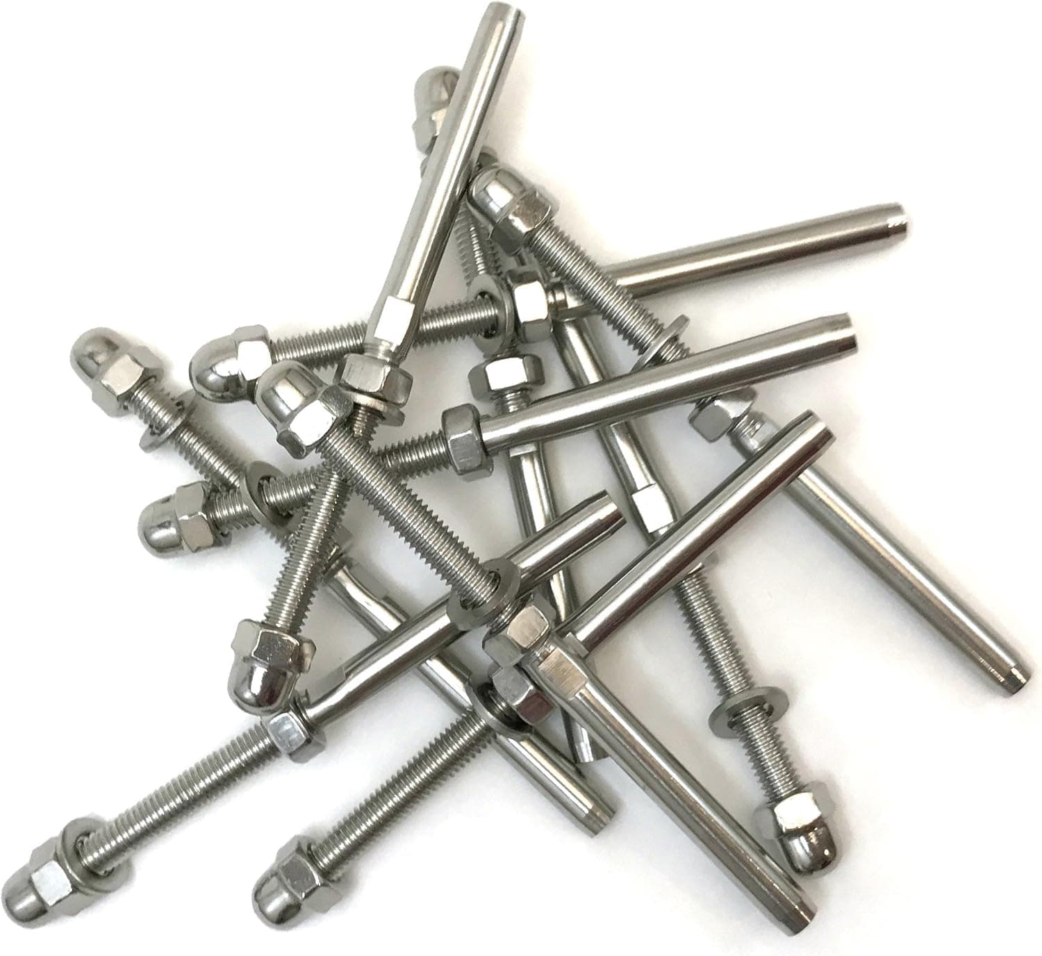 Panorama Threaded Terminal Stud Cable Tensioner for 1/8" Cable Stainless Steel T316 Marine Grade (Lot of 10)