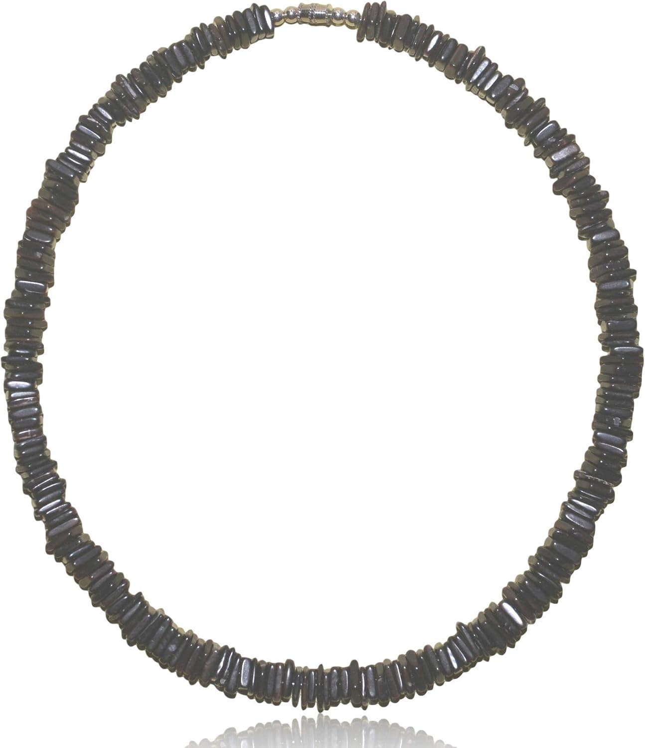 Polished Dark Chips Puka Shell Necklace Tropical Jewelry 16", 18", 20", or 22"