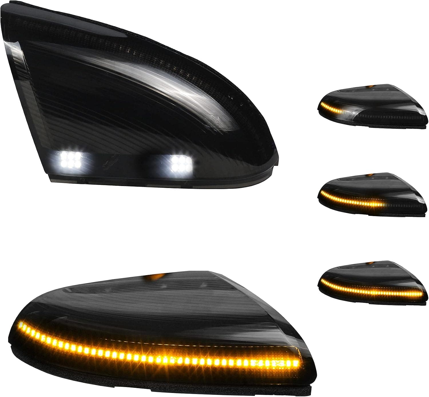 NDRUSH Sequential Switchback LED Side Mirror Turn Signal Lights Smoked Puddle Light Assembly Compatible with Dodge Ram 1500 2500 2010-2018 Ram 1500 Classic 2019 2020 2021
