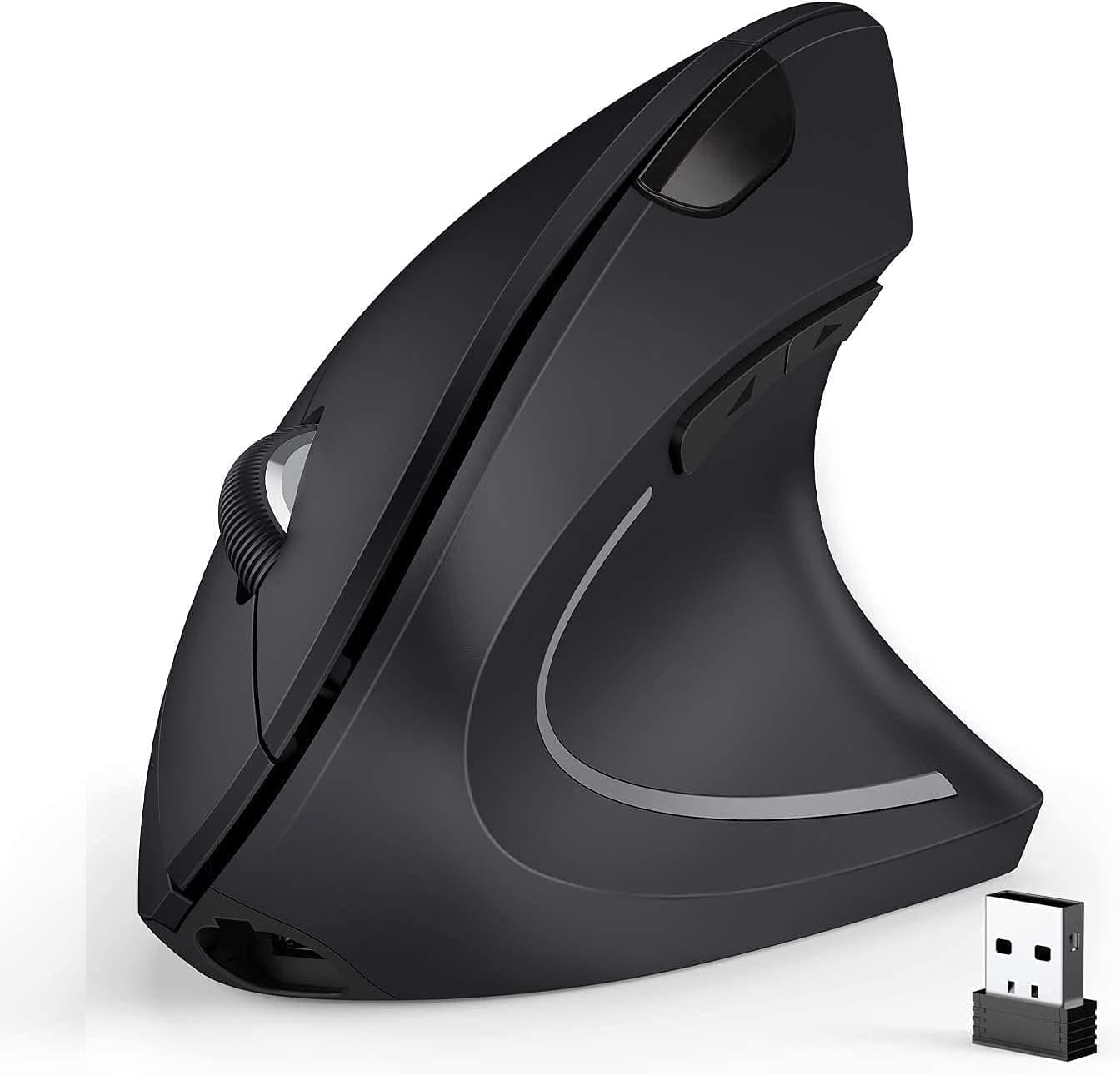 ZYTUA Multi-Device Ergonomic Bluetooth Mouse, 2.4GHz Rechargeable Wireless Vertical Mouse for PC, Laptop, MacBook