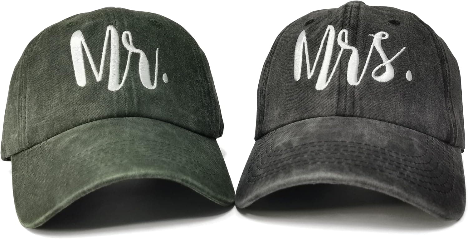 Enodtter Mr and Mrs Hats, Bride Groom Hats, Captain & First Mate Hats for Men & Women