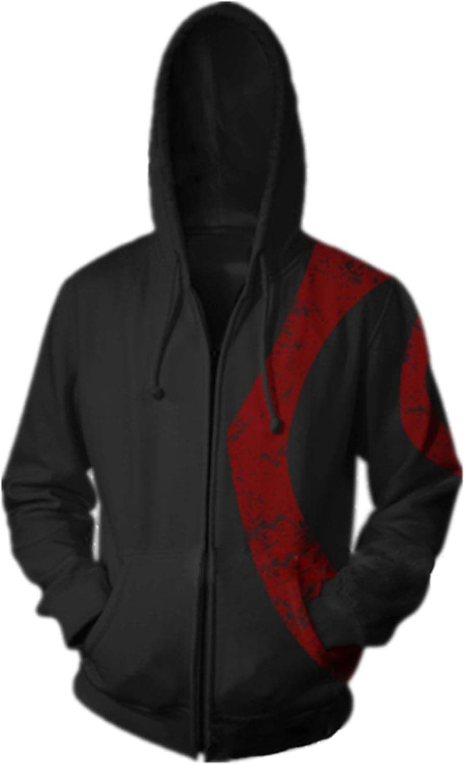 Mesodyn Unisex Printed Kratos Jacket Adult Zipper Hoodie Halloween Cosplay Costume