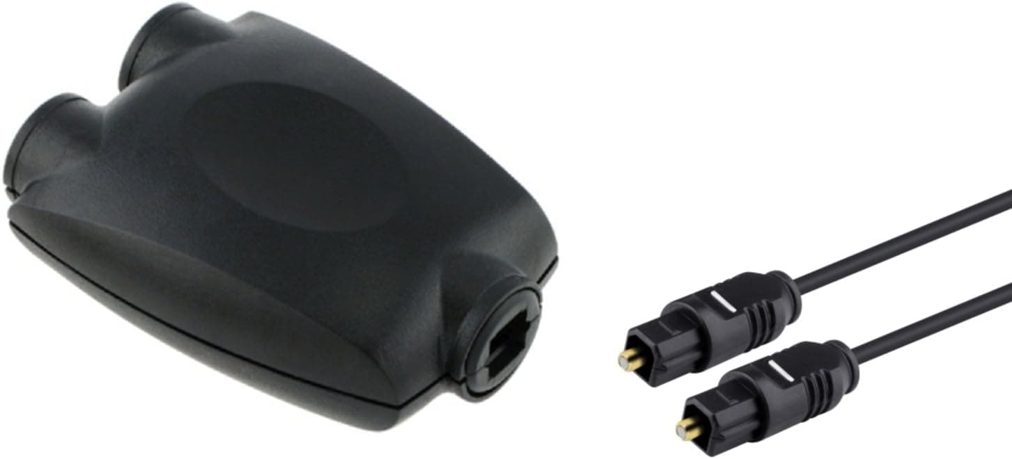 eforCity 255018 Optical Audio Tolsink Splitter Adapter Plus Digital Audio Toslink Cable