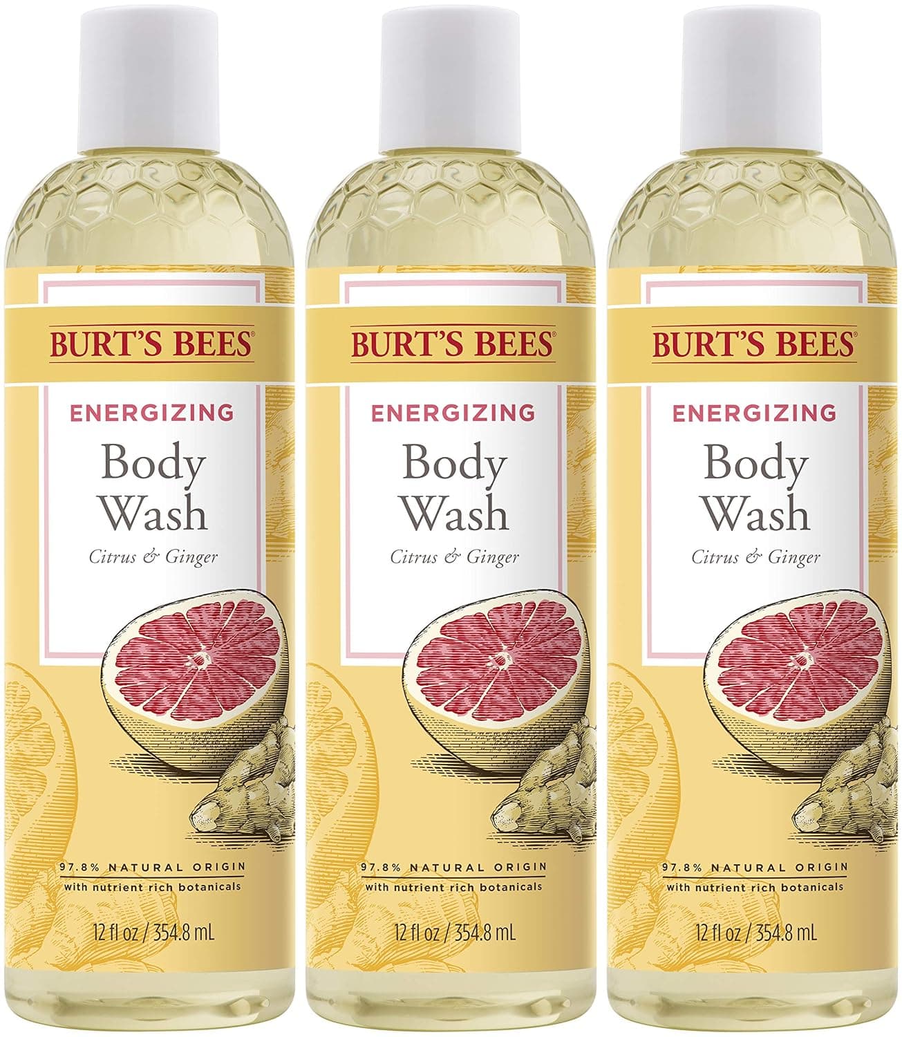 Burtâ€™s Bees Citrus & Ginger Body Wash, 12 Oz (Pack of 3)