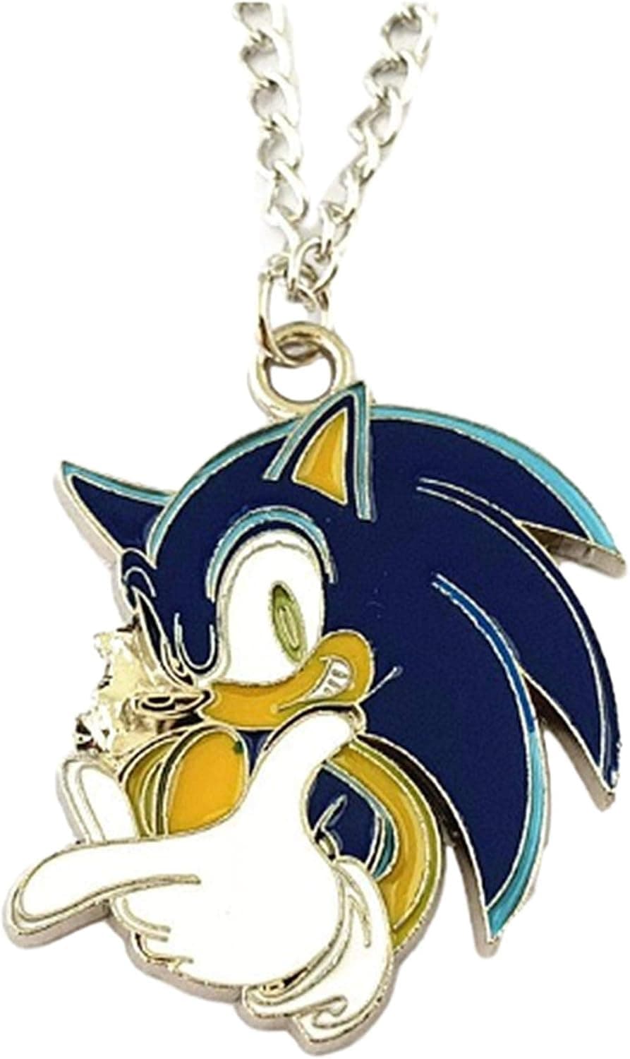 EC Trading Sonic Hedgehog Face Cartoon Pendant Necklace