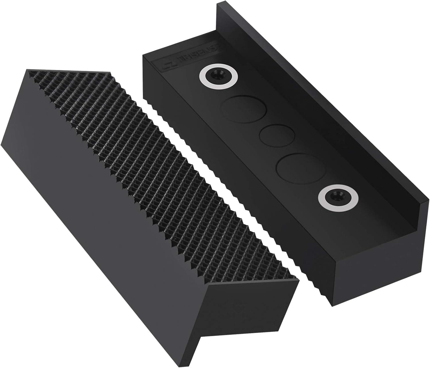 TRISENSE 4" Vise Jaw Pads, Non Marring Soft Jaws, Magnetic Vice Jaw Covers Protectors, Multi-Purpose for Any Vice, Black Vise Replacement Jaw (2 Pack in 1)