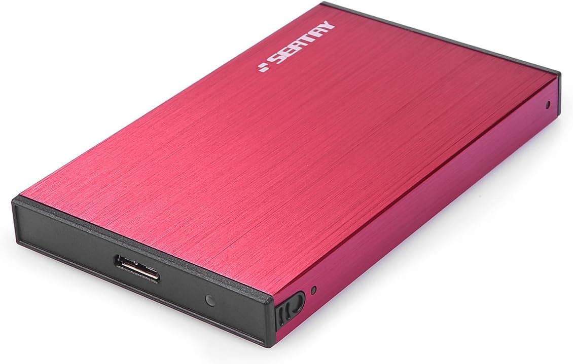 Seatay USB 3.0 to SATA External 2.5" Hard Drive Enclosure Aluminum SSD/HDD Enclosure for 9.5mm 7mm Soild State Disk Support UASP-[Red]
