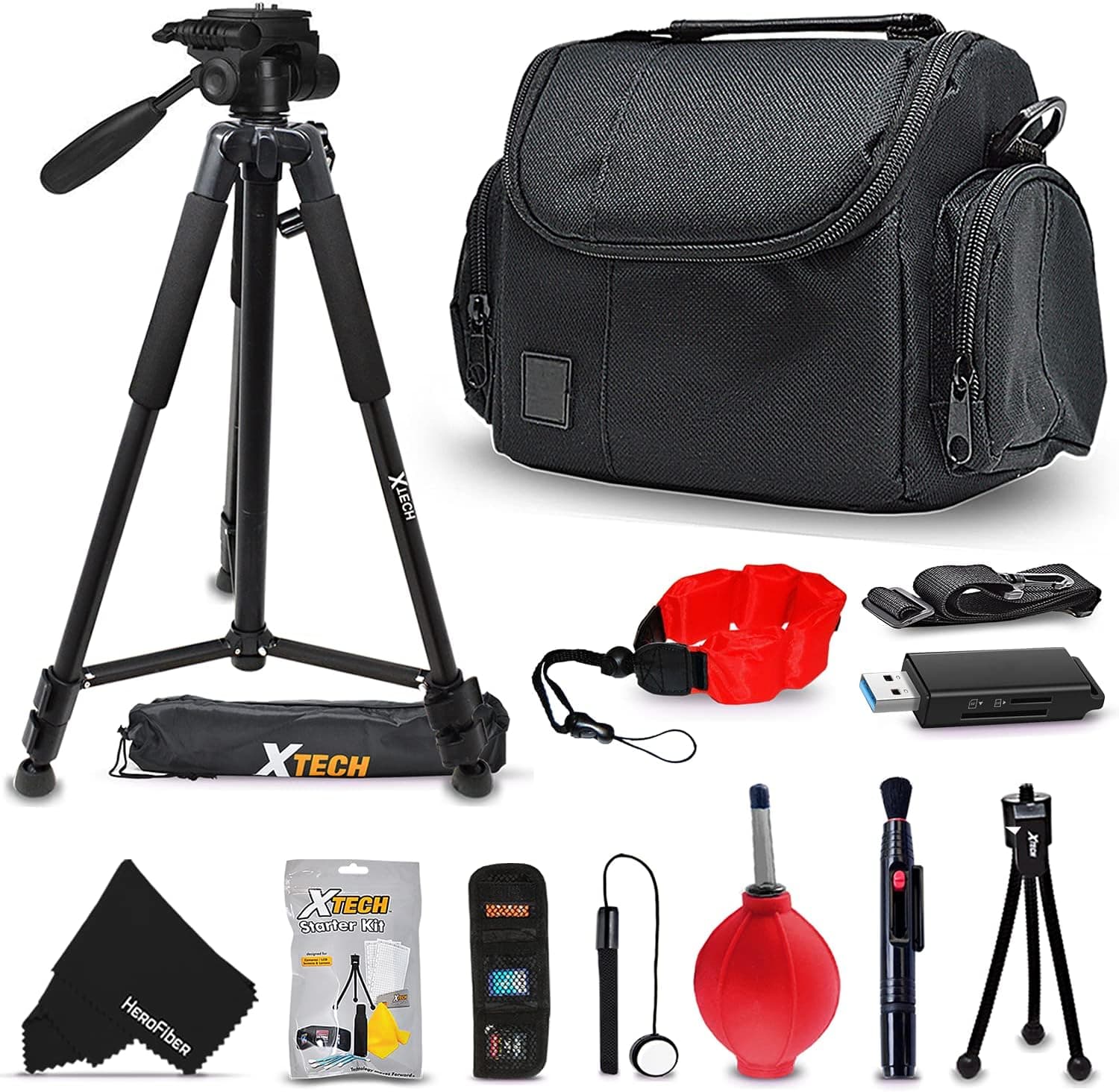 Deluxe Camera Accessories Kit for Canon, Nikon, Sony, Pentax, Fujifilm, Panasonic, Rebel, Coolpx, Powershot Digital & DSLR Cameras - Includes Deluxe Camera Case/Bag, 60" inch Tripod + Accessory Bundle