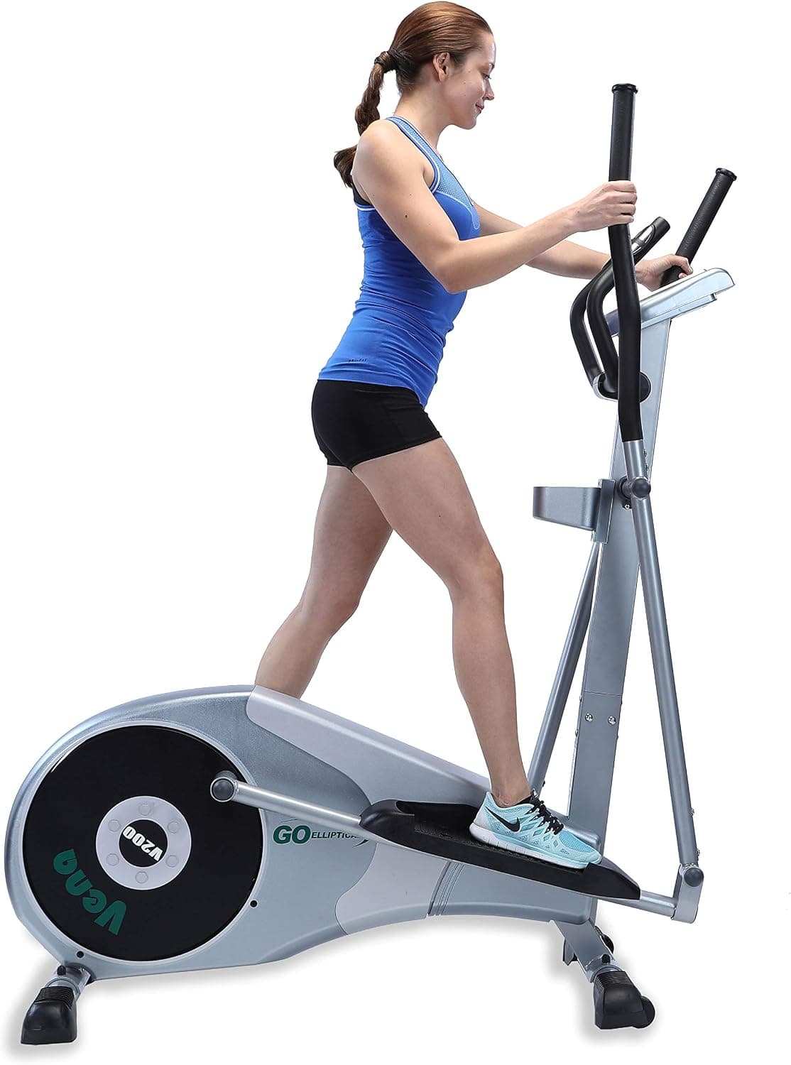 GOELLIPTICAL V-200 Standard Stride 17” Programmable Elliptical Machine Exercise Cross Trainer for Cardio Fitness Strength Conditioning Workout at Home or Gym