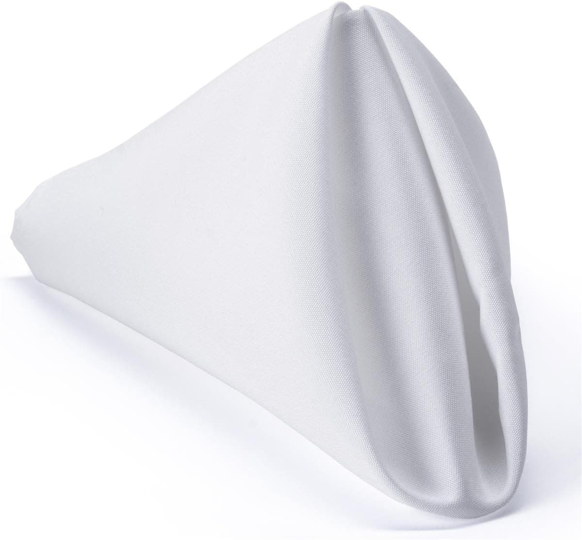 Displays2go Set of Forty-Eight Bulk Cloth Napkins, Choose from Black, Ivory, or White; 20 Inch Square, Made from Durable Polyester