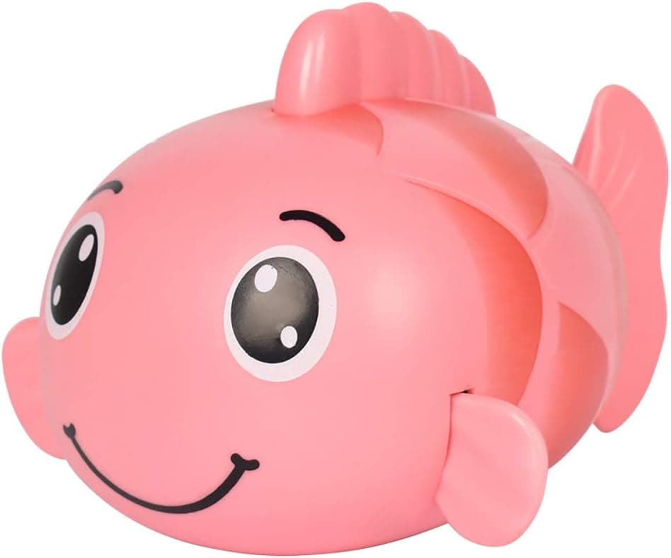 NEXTAKE Kids Bath Toy Wind-up Swimming Carp Floating Water Toy Cute Little Carp Clockwork Fish Bathtub Toy for Toddlers (Pink)