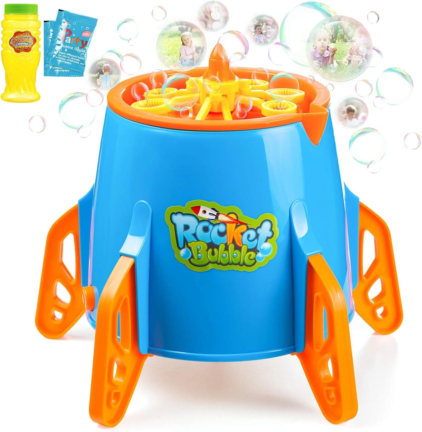 FUNPENY Bubble Toys, Automatic Bubble Maker for Toddlers, Summer Bubble Blowers Push Toys for Outdoor, Birthday Gifts (Rocket)