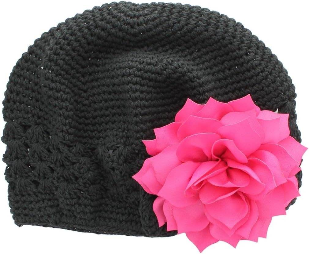 My Lello Little Girl's Crochet Beanie Hat with Flower