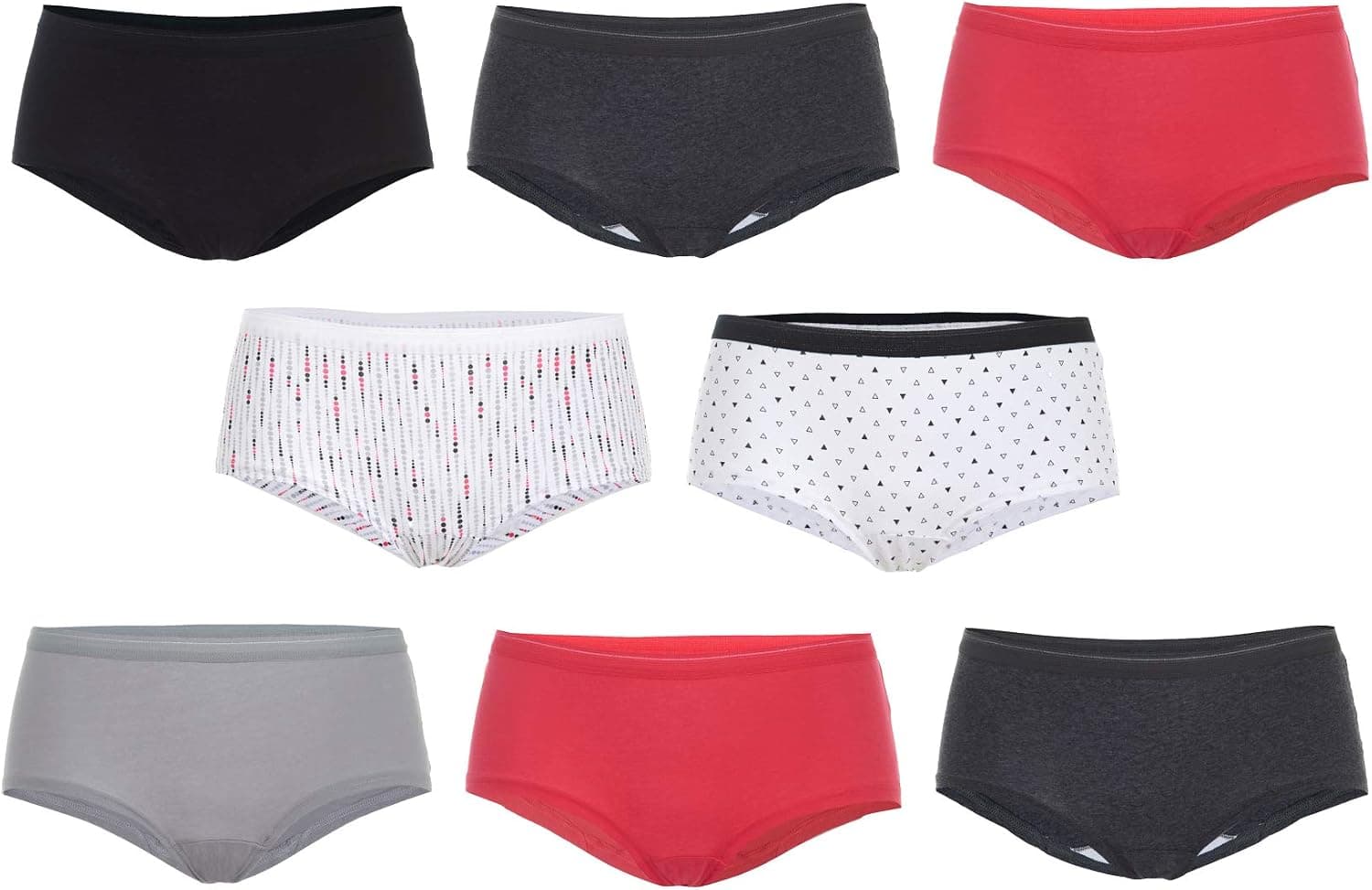 Fruit of the Loom Women's Cotton Boy Short 6+2 Bonus Pack, Assorted, 9