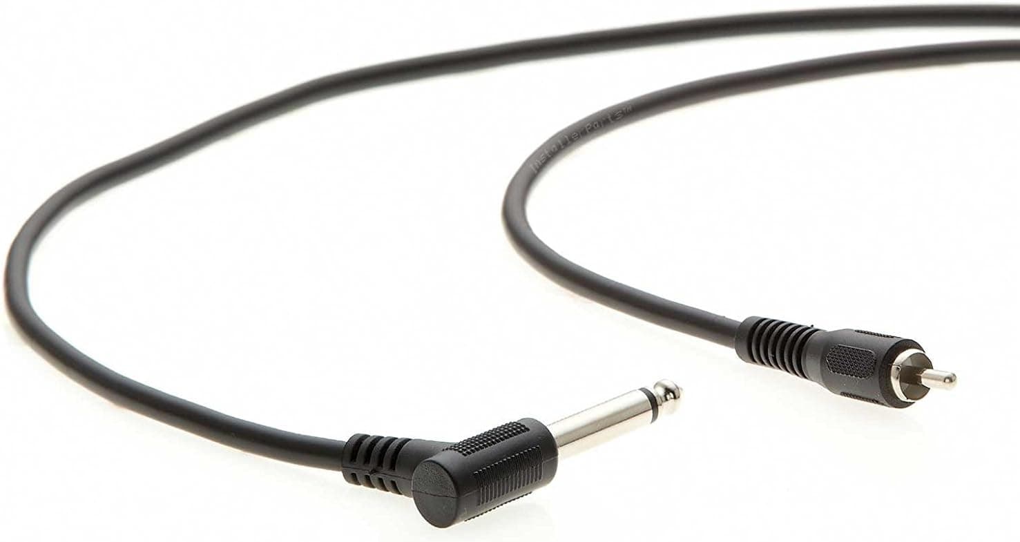 InstallerParts 10Ft 1/4" Mono Male Right Angle to RCA-Male Cable- Compatible with Amplifiers, Instruments, and More!