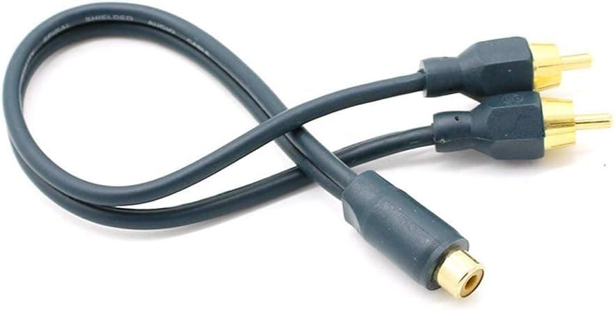 RCA Y Adapter 1 Female to 2 Male RCA Splitter Cable Pure Copper