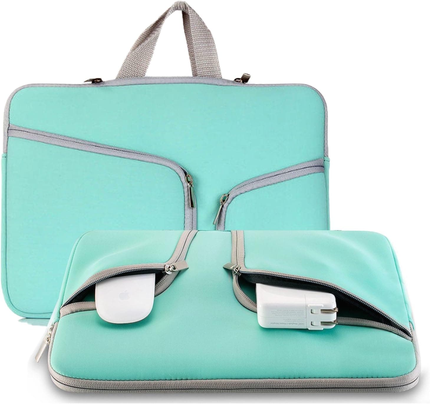 Laptop Sleeve Case 11.6-12.3 inch, NOKEA Protective Portable Carrying Case Bag Handle Accessory Pocket for Mac Air 11.6"/ New Mac 12" / Surface Pro 4/3 Chromebook Bag (Aqua)