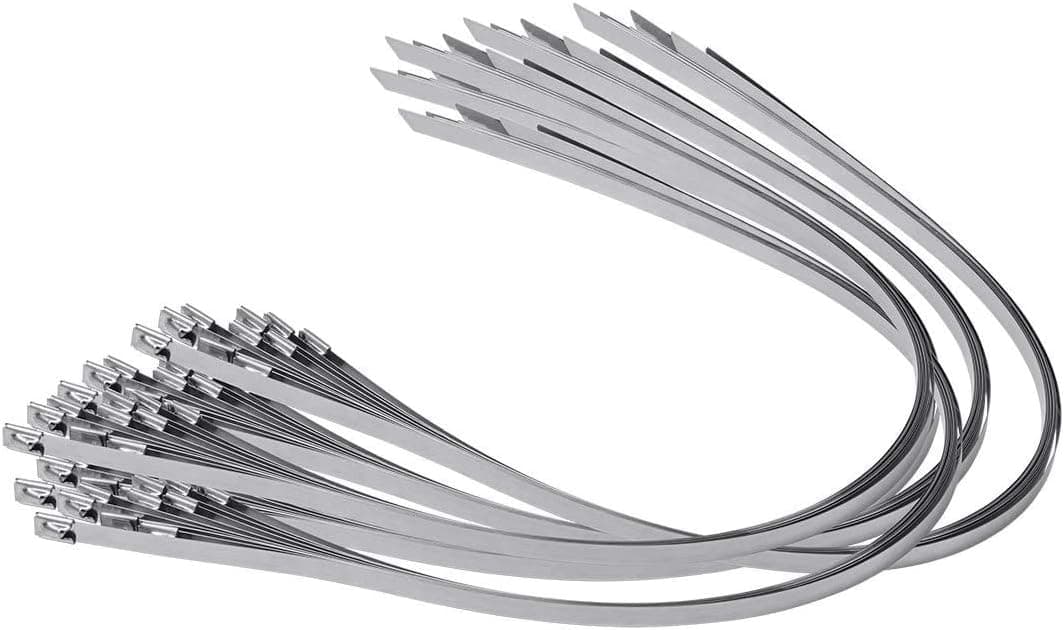 10" Supreme 316 Stainless Steel Cable Zip Ties, 150 lb, (100 Piece)